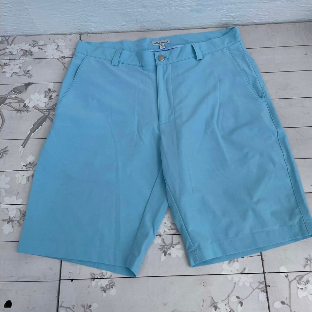 Peter Millar Light Blue Flat-Front Men's Shorts